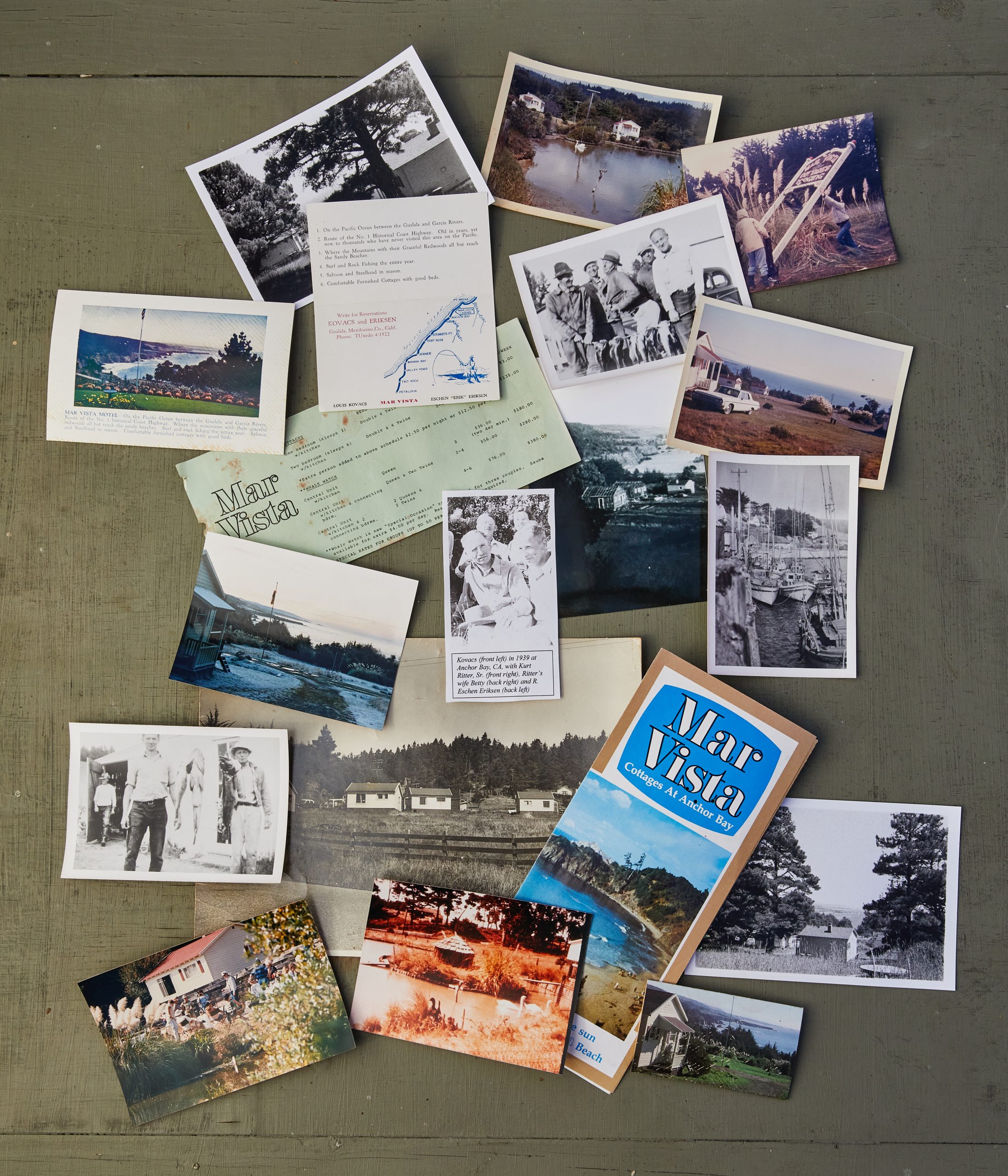 Image of photos and brochures of Mar Vista throughout the decades of it's existence