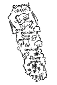 chicken coop map illustration